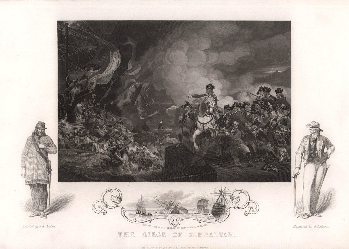 The Great Siege of Gibraltar 1779-1783. TALLIS c1855 old antique print picture